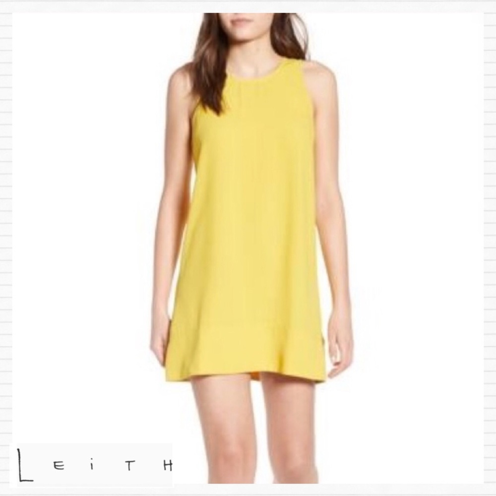 Leith New Yellow Racerback Mini Shift Dress